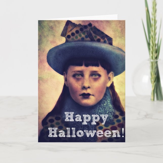 Happy Halloween Girl Card (Front)