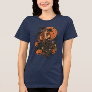 Happy Halloween girls Tri-Blend Shirt
