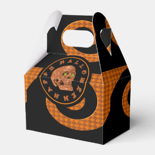 Happy Halloween Glitter Skull Gable Favour Box