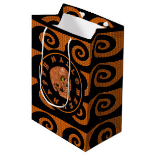 Happy Halloween Glitter Skull Gift Bag