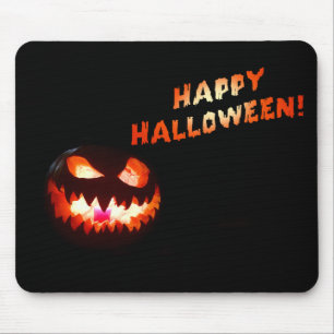 HAPPY HALLOWEEN - Glowing Jack-O-Lantern Mouse Pad