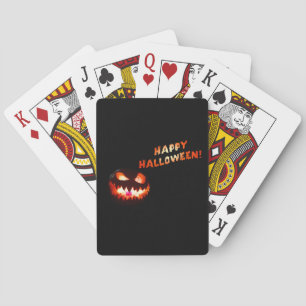 HAPPY HALLOWEEN - Glowing Jack-O-Lantern Playing Cards