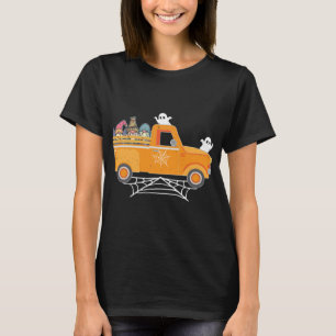 Happy Halloween Gnome Truck Drive Spooky Gnome Cre T-Shirt