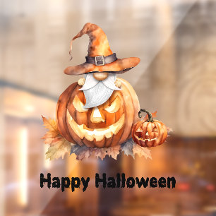 Happy Halloween Gnome Window Cling