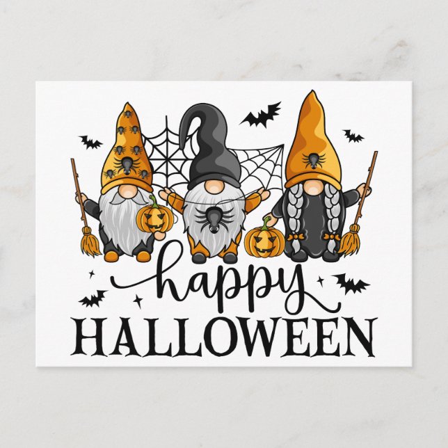 Happy Halloween Gnomes Postcard (Front)