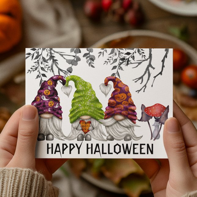 Happy Halloween Gnomes  Postcard (Creator Uploaded)