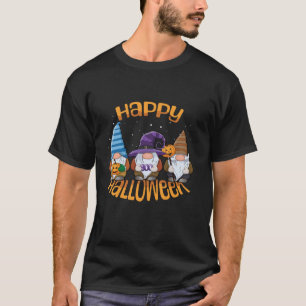 Happy Halloween Gnomes Pumpkin Fall Witch Cute Hal T-Shirt