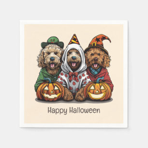 Happy Halloween Goldendoodle Dogs Napkin