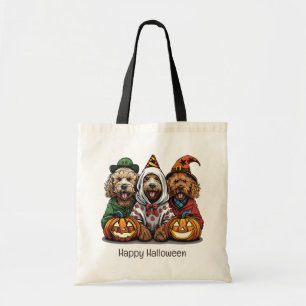 Happy Halloween Goldendoodle Dogs Tote Bag