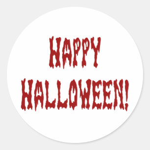 Happy Halloween Gore Text Classic Round Sticker