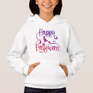 Happy Halloween gradient flying witch cat