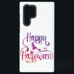 Happy Halloween gradient flying witch cat  Samsung Galaxy Case<br><div class="desc">Happy Halloween gradient greeting with flying witch and cat</div>