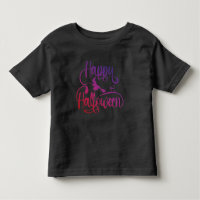 Happy Halloween gradient flying witch cat T-Shirt