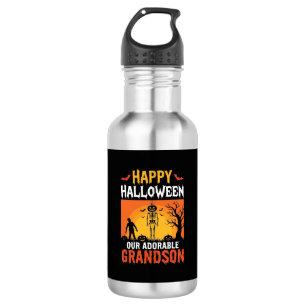 Happy Halloween Grandson Skeleton Pumpkin 532 Ml Water Bottle