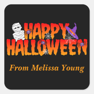 Happy Halloween Graphic Square Sticker