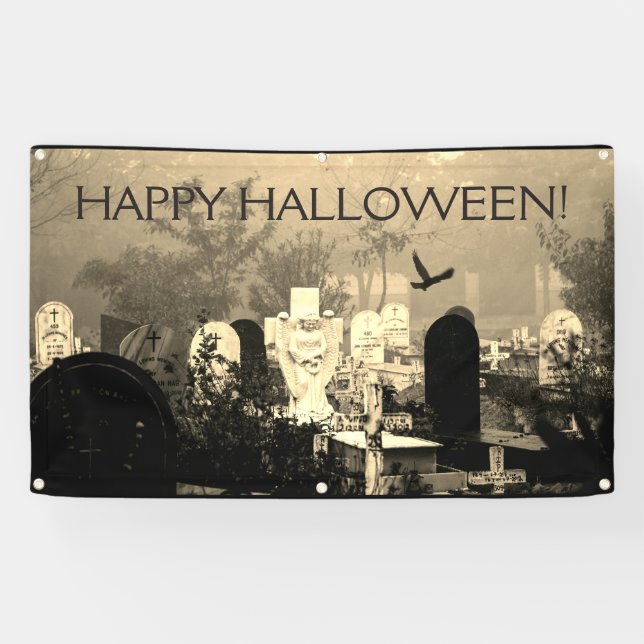 HAPPY HALLOWEEN! GRAVEYARD Banner (Horizontal)