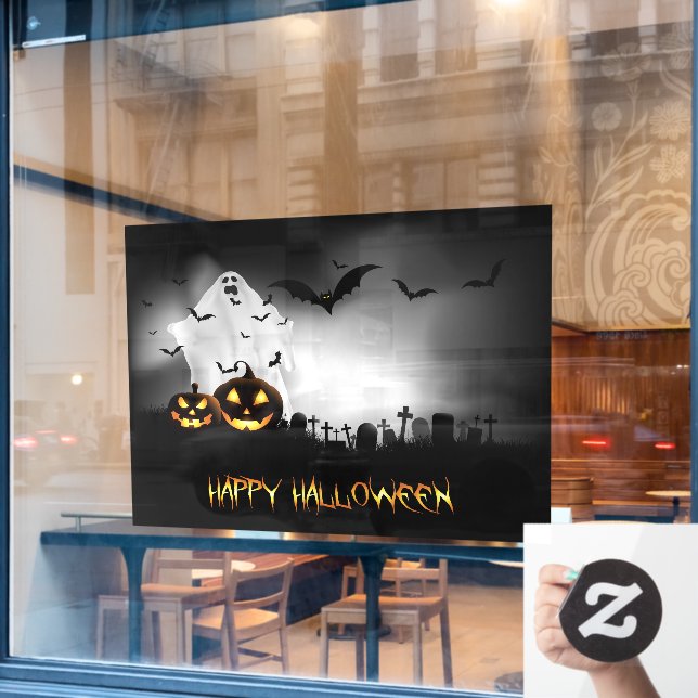 Happy Halloween Graveyard Scene (Cafe Window)