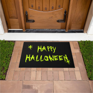 Happy Halloween, Green Black Doormat
