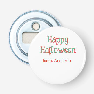 Happy halloween green orange pastel trendy modern bottle opener