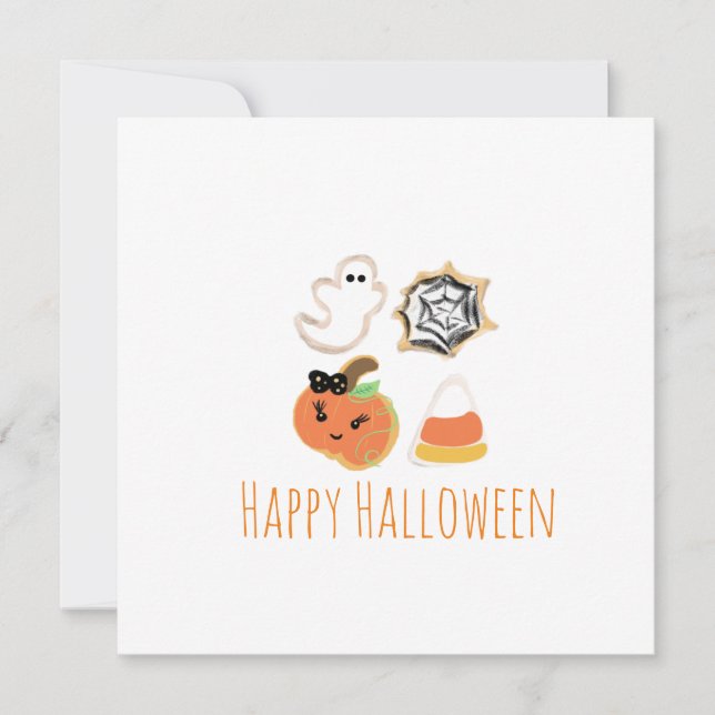 Happy Halloween Greeting Card | Cookies Treats (Front)
