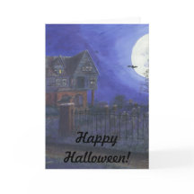 Happy Halloween Greeting Card Haunted House