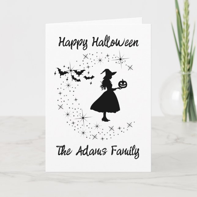 Happy Halloween Greeting Witch Card (Front)
