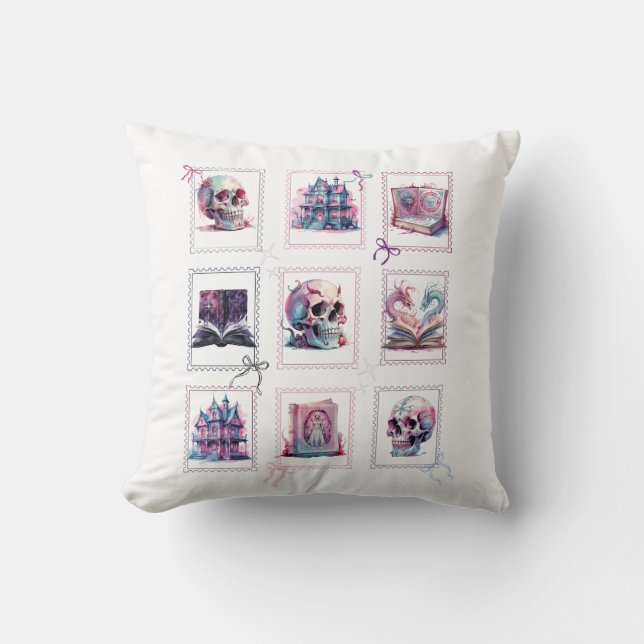 Happy Halloween Grid design spooky images Cushion (Front)