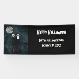 Happy Halloween Grim Reaper Moon Night Personalize Banner