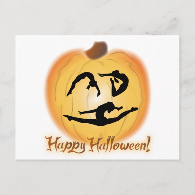 Happy Halloween Gymnastics Postcard (Front)