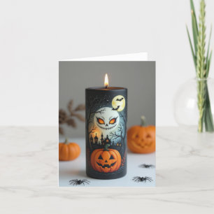 Happy Halloween, Halloween candle, Halloween Thank You Card