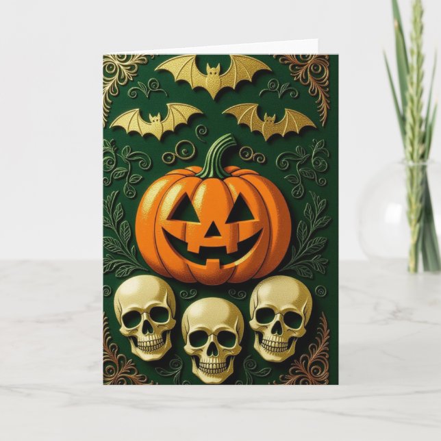 Happy Halloween, Halloween card, Fall cards (Front)