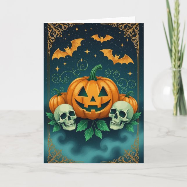 Happy Halloween, Halloween card, Fall cards (Front)