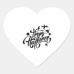 happy Halloween, Halloween party, funny Halloween  Heart Sticker