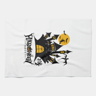 happy Halloween, Halloween party, funny Halloween Tea Towel