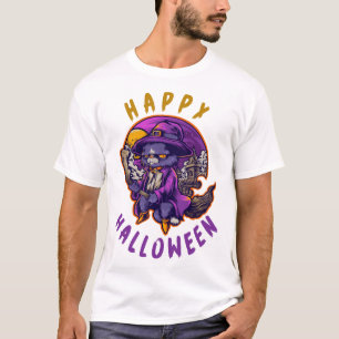 Happy Halloween Halloween Witch Cat T-Shirt