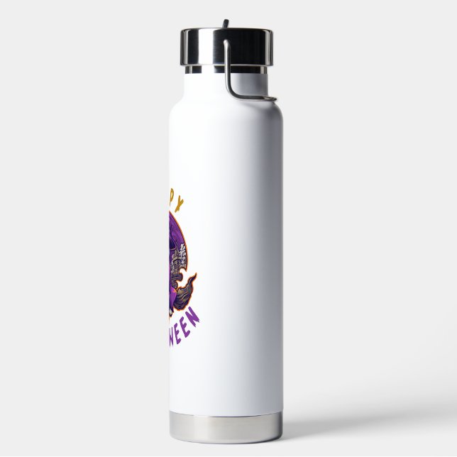 Happy Halloween Halloween Witch Cat Water Bottle (Left)