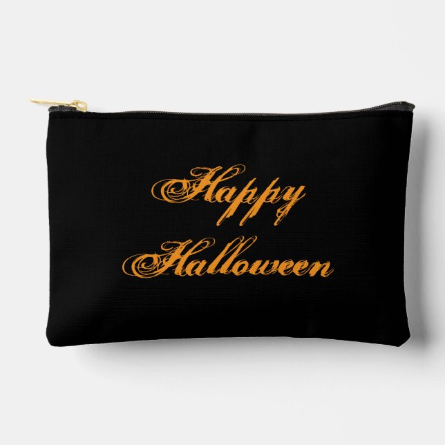 Happy Halloween Handwriting Cosmetic Bag (Black) (Front)