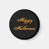 Happy Halloween Handwriting Magnet (Black & Orange