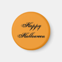 Happy Halloween Handwriting Magnet (Orange & Black