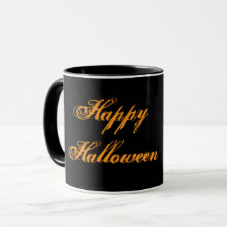 Happy Halloween Handwriting Mug (Black & Orange)