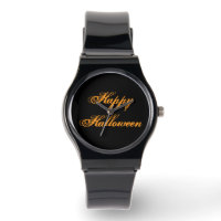Happy Halloween Handwriting Watch (Black & Orange)