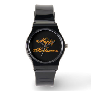 Happy Halloween Handwriting Watch (Black & Orange)