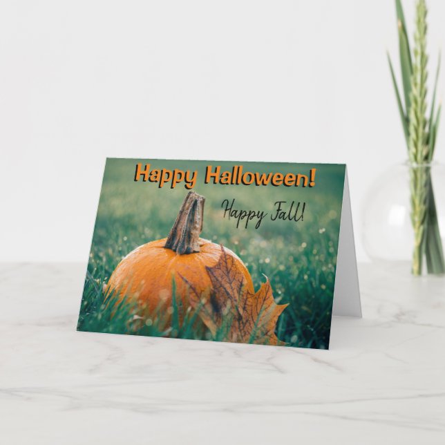Happy Halloween Happy Fall Greeting Card (Front)