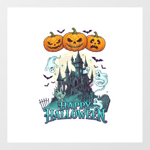 Happy Halloween Haunted Castle Pumpkins Ghosts_1