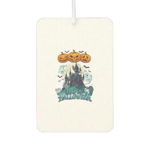 Happy Halloween Haunted Castle Pumpkins Ghosts_1 Car Air Freshener