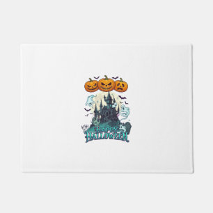 Happy Halloween Haunted Castle Pumpkins Ghosts_1 Doormat