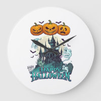 Happy Halloween Haunted Castle Pumpkins Ghosts_1