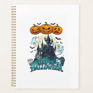 Happy Halloween Haunted Castle Pumpkins Ghosts_1 Planner