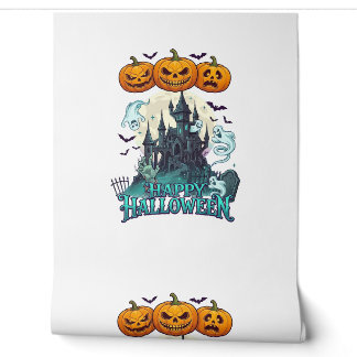 Happy Halloween Haunted Castle Pumpkins Ghosts_1 Wallpaper