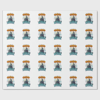 Happy Halloween Haunted Castle Pumpkins Ghosts_1 Wrapping Paper